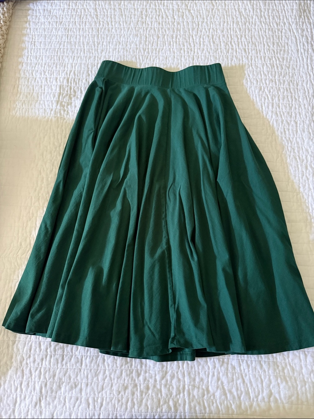 Elegantees Green Women's A-Line Midi Skirt